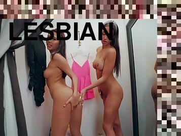 Hot lesbian Gianna Dior fucked Desiree Dulce in dressing room