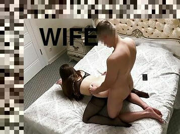 Wife cheating in hotel with husbands friend