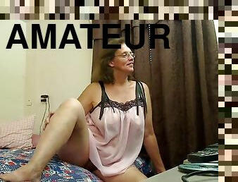 masturbation, amatör, gamling, bbw, webbkamera, ensam