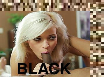 BLACK4K. Towheaded miss Ria Sunn helps black guy lose