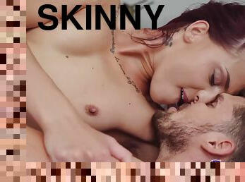 Skinny ginger prefers hard way of love making