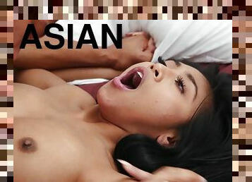 asiatisk, bad, doggy-style, fitta-pussy, avsugning, mörkhyad, tonåring, svart, college, söt-sweet