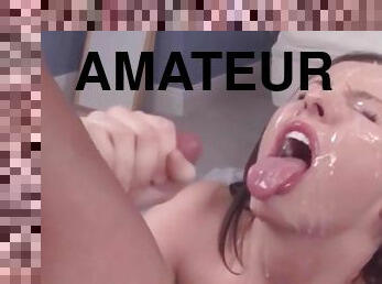 gros-nichons, amateur, fellation, ejaculation-sur-le-corps, compilation, ejaculation