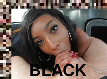 Black babe Asia Rae enjoy oral sex in the cab