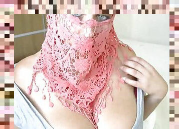 Slutty Muslim girl with big bust on webcam
