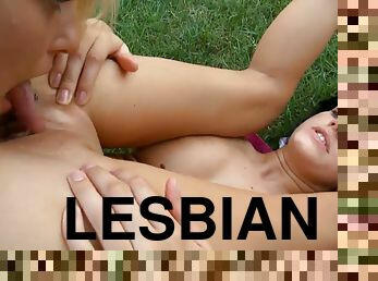 Spoiled teens lesbian fun outdoor