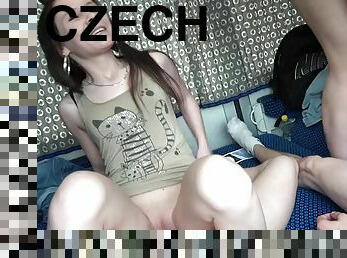 Lewd Czech Swingers In Train