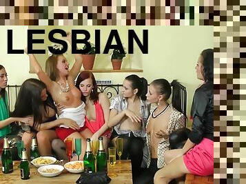 borracha, orgía, lesbiana, juguete, sexo-en-grupo