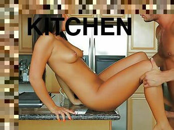 Standing doggystyle fuckinng in a kitchen. Giana Nicole. HD.