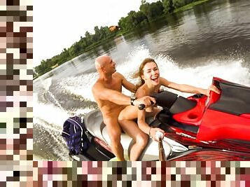 Public butt sex ride on the jet ski - Mia Bandini