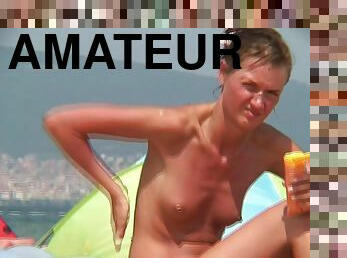 nudist, fisse-pussy, amatør, cam, strand, spion, lurer, europæisk, euro, skede