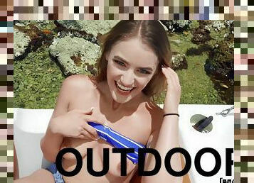 Yammy teen wench Kenzie Madison outdoor sex video