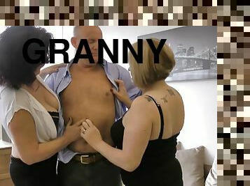 Whore Granny Threesome Porn Scene