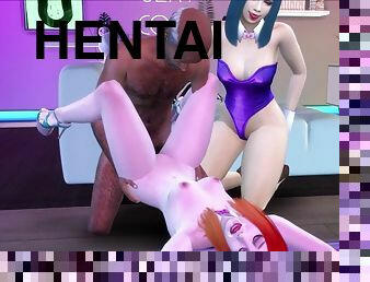 adolescente, a-três, hentai