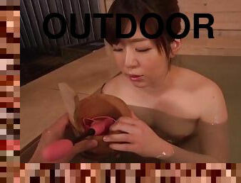 F-Cup Colossal Breasts Kaho-Complete POV Outdoor Bath Play