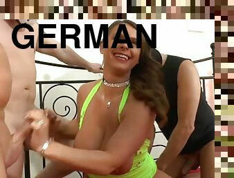 groß-titten, dilettant, erotisch-mutti, selbst-gefertigt, deutsch, gangbang, creampie