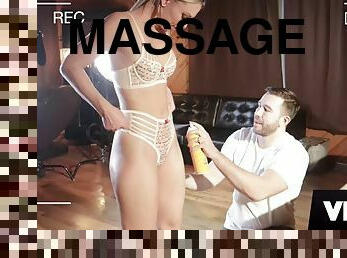 BTS sensual massage and sex scene with Aidra Fox