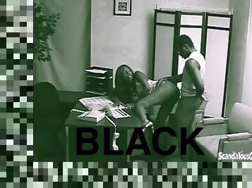 Black babe blowjob and fuck on cctv camera