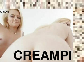 tonåring, creampie, första-gången