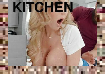 Bosomed beauty Kayla Kayden gets banged in the kitchen