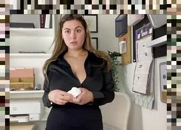 Big Titty Blonde Secretary Gives OFFICE TOUR AND ASMR CLEANING