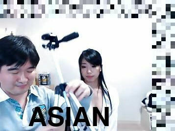 Asian girlfriend sexy pantyhose cam show