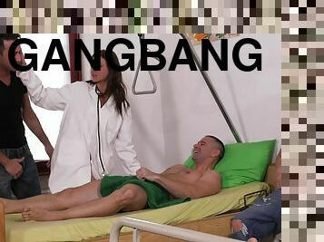 Hot nurse Tina Kay crazy gangbang video