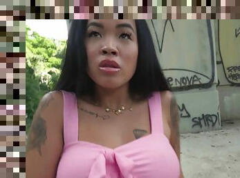 Asian slut Jade Mai gets fucked in public