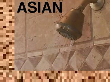 asiatisk, bad, tonåring, massage, dusch, asiatisk-tonåring