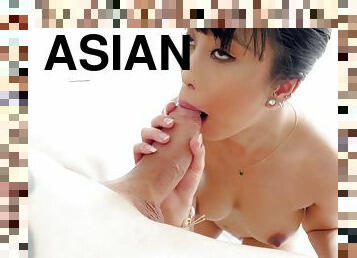 Slippery Jade sexy Asian babe with hairy oiled snatch Jade Kush gets dicked