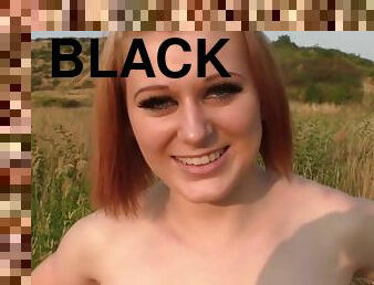 Redhead Rides Cock On The Meadow - Roxy Black - Blowjob