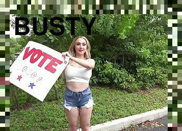 Busty Skylar Vox Wants You To Vote!
