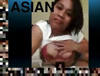 Asian filipino skype on bed