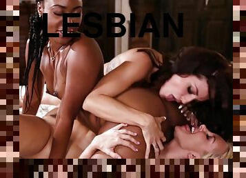 3 GIRLS LESBIAN Chanell Heart, Aaliyah Love, Kissa Sins INTERRACIAL Lick Pussy EBONY - Aaliyah love