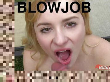 avsugning, cumshot, gigantisk-kuk, hardcore, blond, ängel, oral