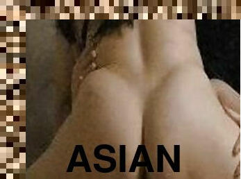 Asian with a fat ass, love's riding my dick like crazy.