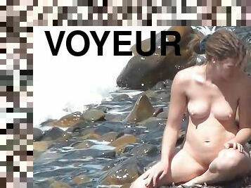 nudisti, vani, kemera, plaža, voajer, plavuše, prirodno, sakriveno, rijaliti