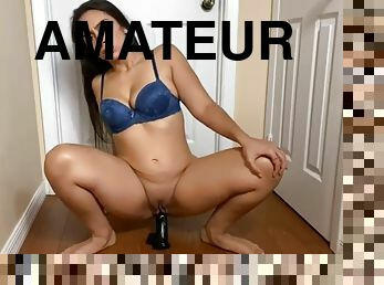 amatør, anal, leke, webkamera, riding, dildo, rumpe-butt