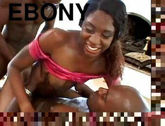 Ebony gangbang by 3 BBC