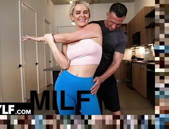 Mylf - Blonde MILF with a fat ass shows off her natural curves to please her boyfriend after a hot workout