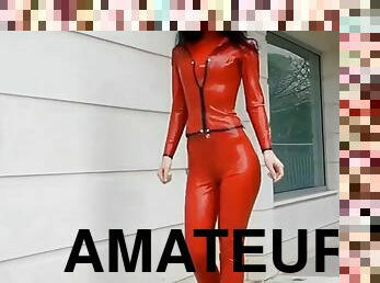 udendørs, amatør, skønheder, latex