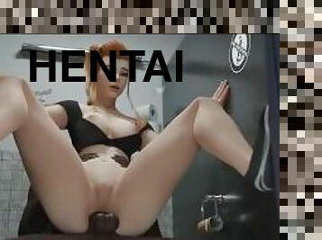 baignade, anal, ejaculation-interne, pute, hentai, 3d, bite