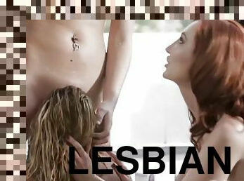 lesbisk, slav, trekant