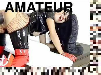 amatør, anal, dildo, fetish, latex