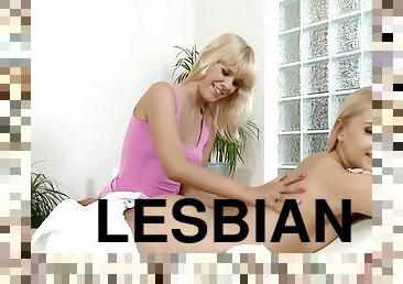 Hot blonde lesbian erotica massage from sapphic