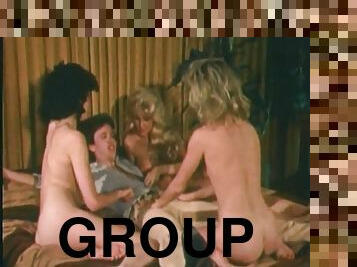 Three porn sluts fuck a dude in group sex