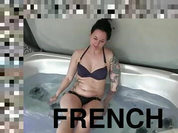 baignade, amateur, française, décapage, européenne, euro, douche, bikini, jacuzzi, brunette