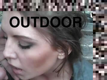 Naughty outdoor fuck with busty Ally