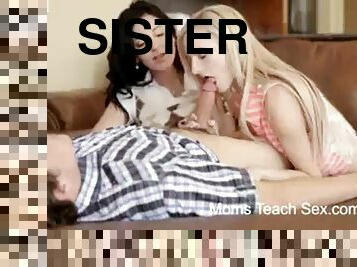 Great Sister Cream Pie with Step Mom Threesome