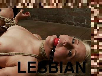 lesbienne, bdsm, blonde, bâillonnement, bondage